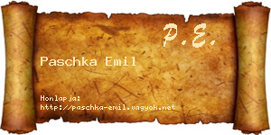 Paschka Emil névjegykártya